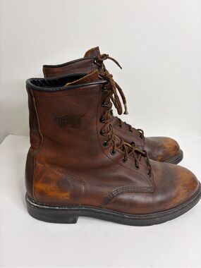 Red Wing Boots Men 13 B Brown Leather 8" Workwear Heritage Made in USA Supersole